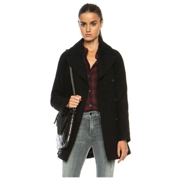 Rag & Bone Stanley Wide-Lapel Wool-Blend Peacoat Size XS - Picture 1 of 13